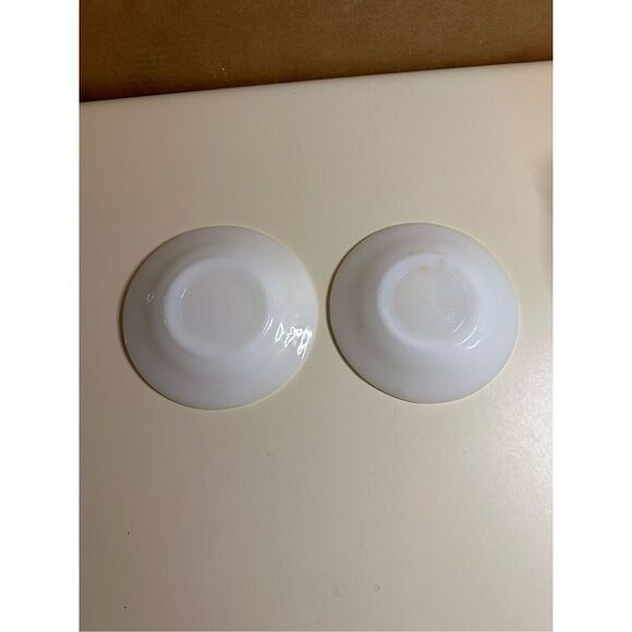 Federal Glass Luster Iridescent Opalescent Diamond Moonglow Saucer Set 5.5” - Picture 4 of 8